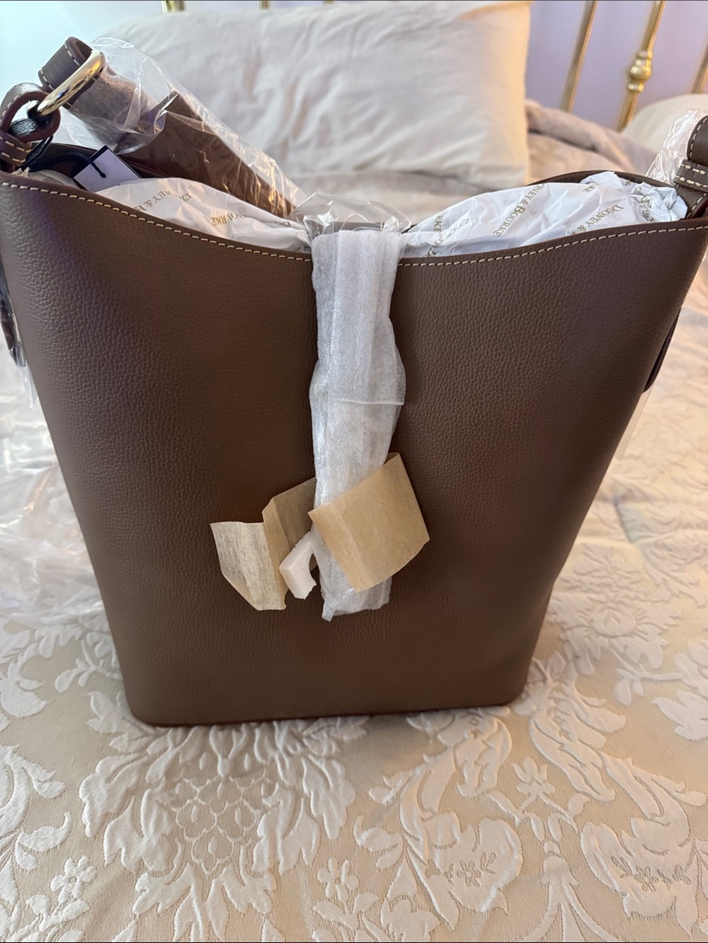 Women's Brown Leather Bucket Bag - Classic Everyday Tote